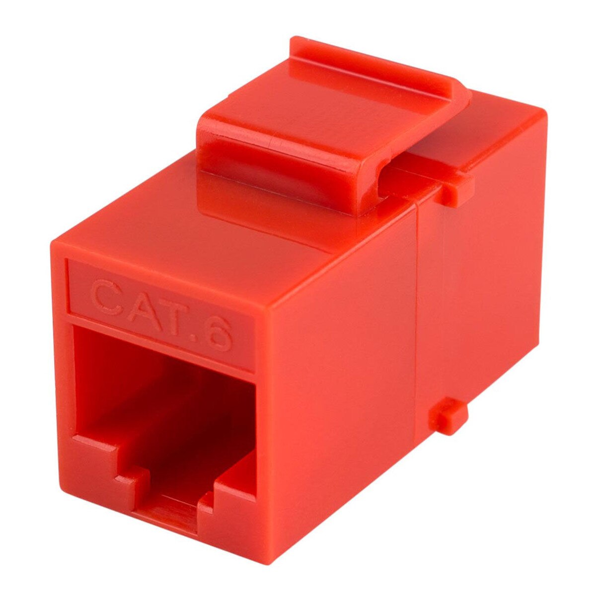 Cat 6 RJ45 Inline Coupler with Keystone Latch Orange